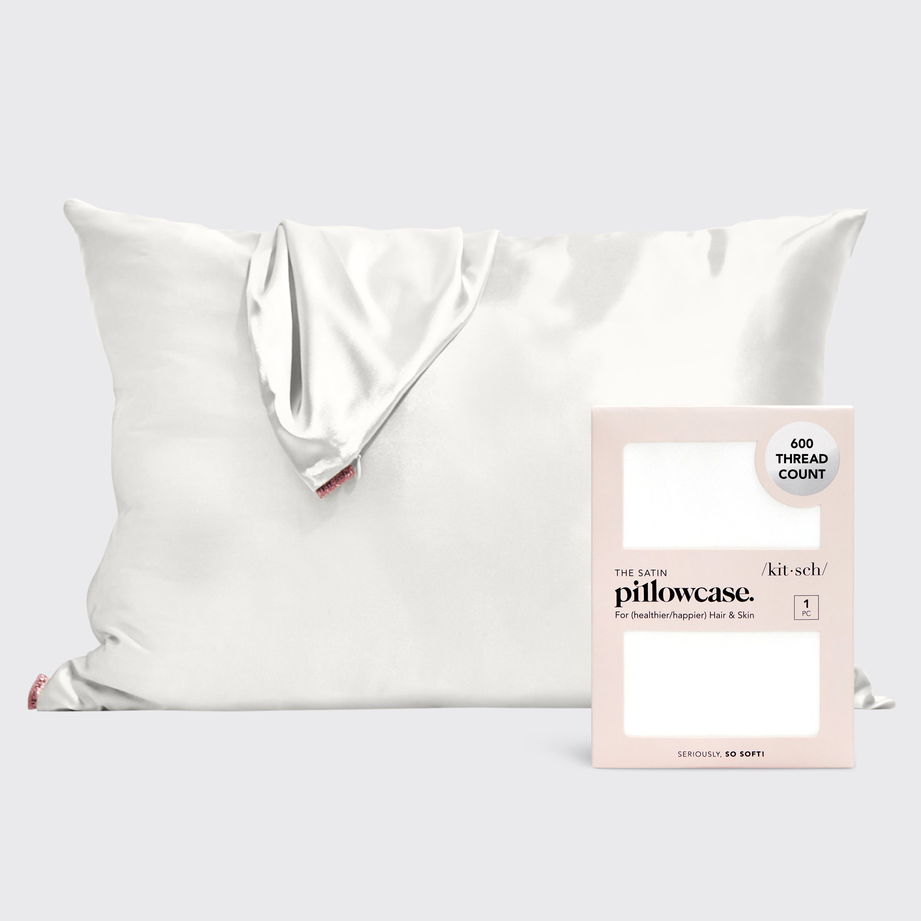 Satin Pillowcase in Ivory 2 Pack Bundle