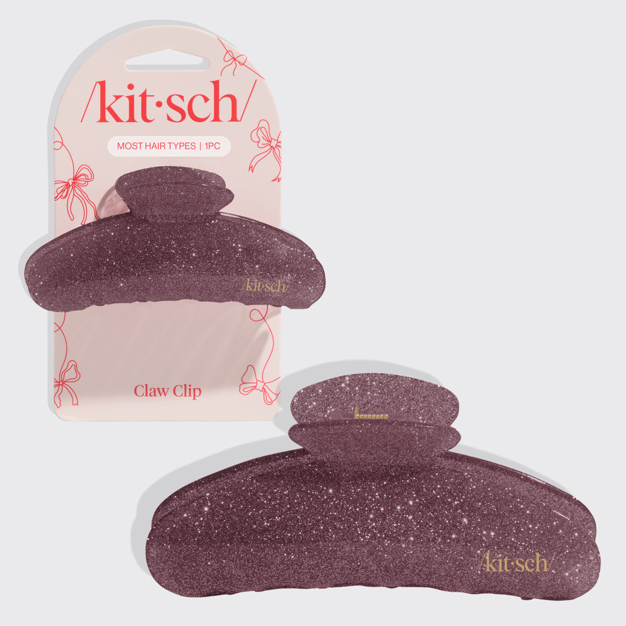 Pink Glitter Claw Clip