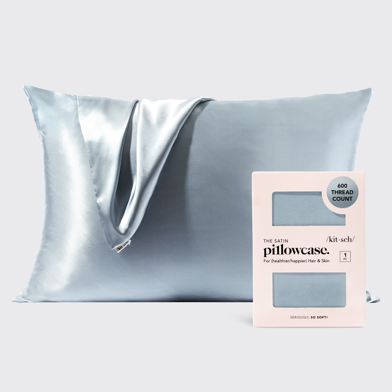 Satin Pillowcase in Haze Blue 2 Pack Bundle